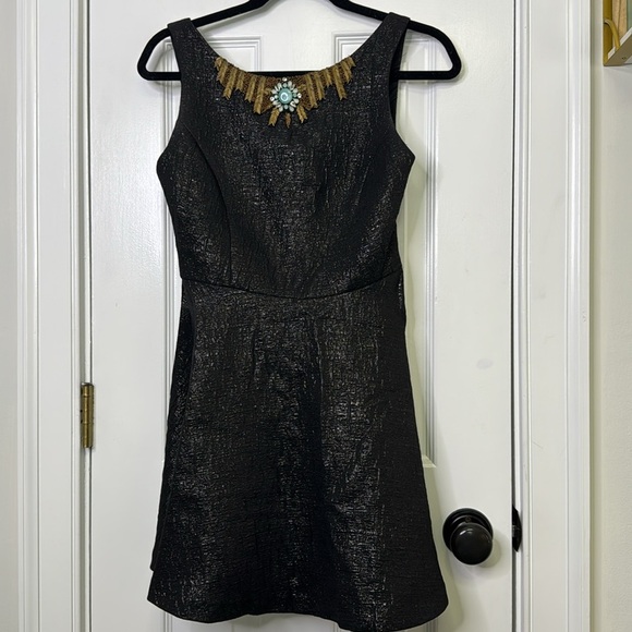 Twelfth Street by Cynthia Vincent Black Fit and Flare Mini Cocktail Dress - Picture 2 of 7